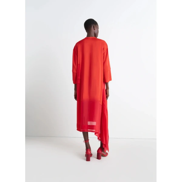 Lemaire Blouse Dress with Pleats in Silk - Dresses - Parisian Minimalist Luxury at Luxury Shoes 