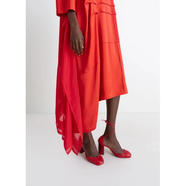 Lemaire Blouse Dress with Pleats in Silk - Dresses - Parisian Minimalist Luxury at Luxury Shoes 