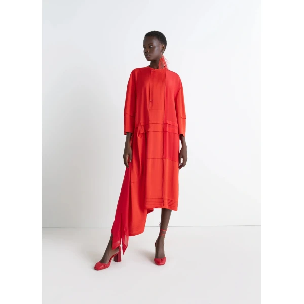 Lemaire Blouse Dress with Pleats in Silk - Dresses - Parisian Minimalist Luxury at Luxury Shoes 