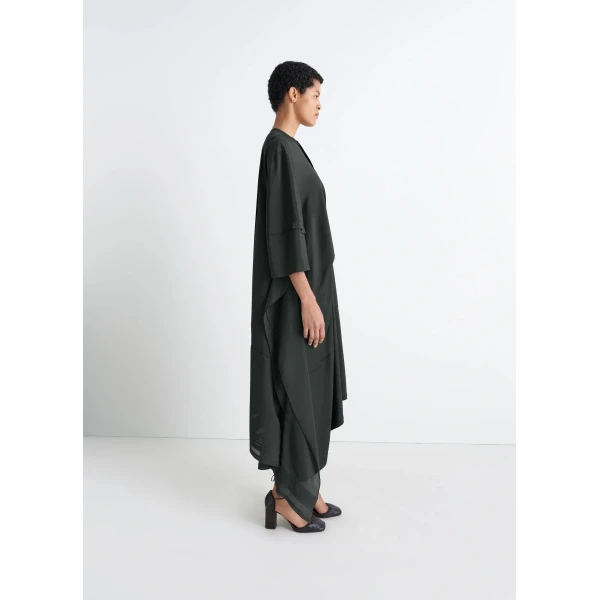 Lemaire Blouse Dress with Pleats in Silk - Dresses - Parisian Minimalist Luxury at Luxury Shoes 