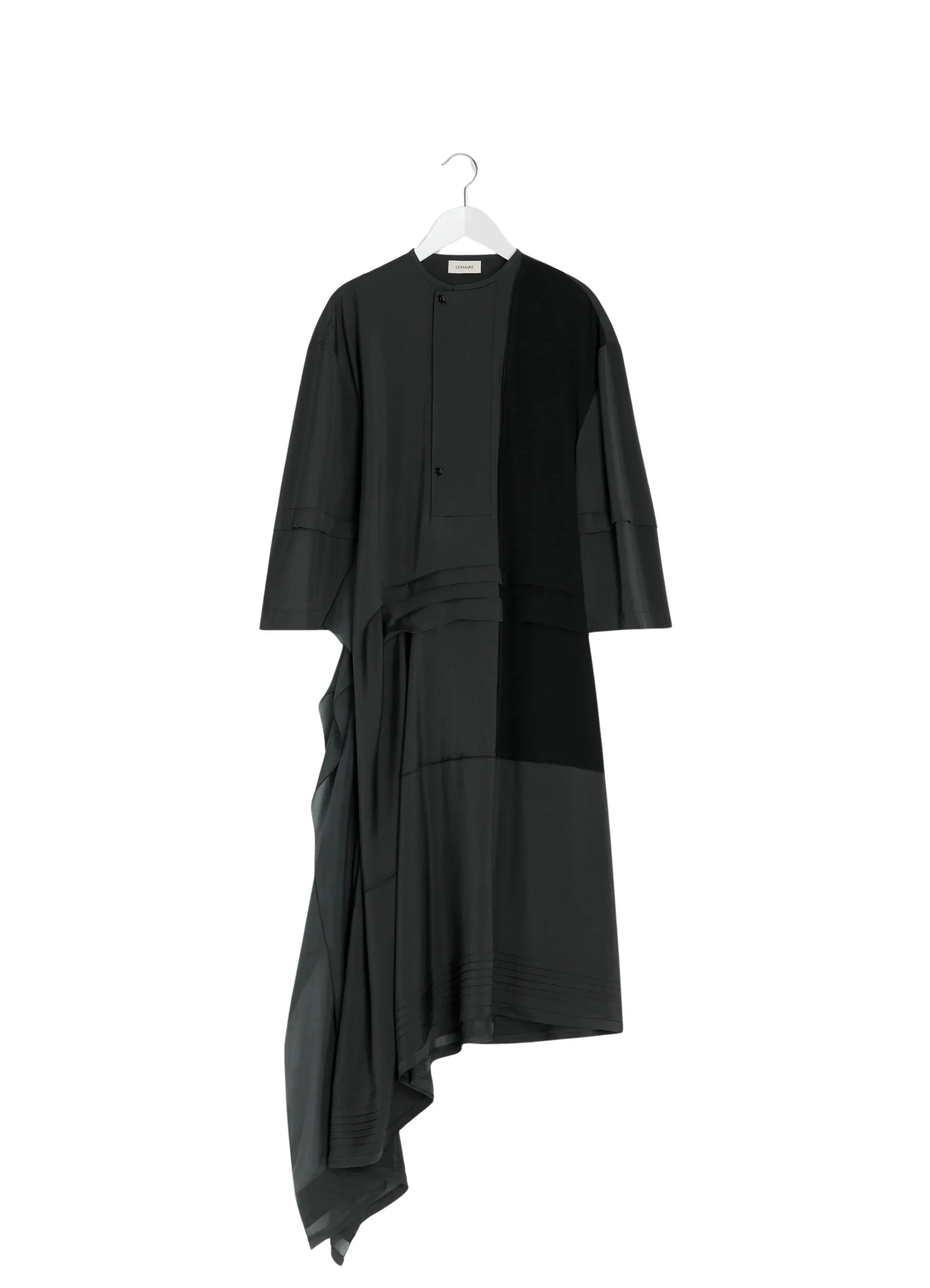 Lemaire-Blouse-Dress-with-Pleats-in-Silk-coveti-621623_nobg Lemaire Blouse Dress with Pleats in Silk - Dresses - Parisian Minimalist Luxury at Luxury Shoes