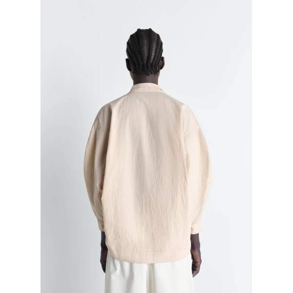 Lemaire Blouse with Scarf in Crepe Cotton - Tops - Parisian Minimalist Luxury at Luxury Shoes 