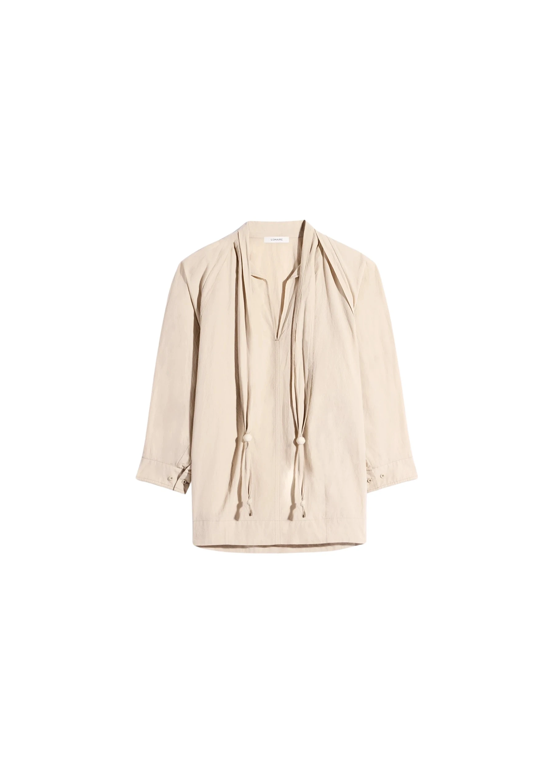 Lemaire-Blouse-with-Scarf-in-Crepe-Cotton-coveti60132_nobg Lemaire Blouse with Scarf in Crepe Cotton - Tops - Parisian Minimalist Luxury at Luxury Shoes