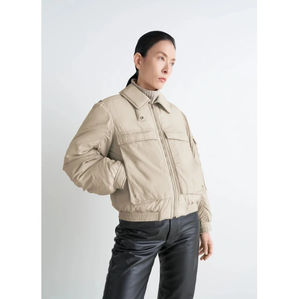 Lemaire Bomber in Light Nylon - Jackets - Parisian Minimalist Luxury at Luxury Shoes 
