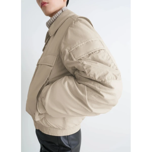 Lemaire Bomber in Light Nylon - Jackets - Parisian Minimalist Luxury at Luxury Shoes 