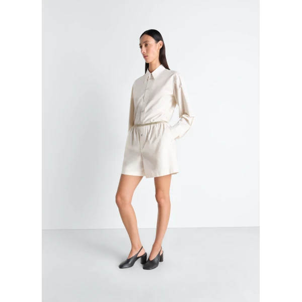 Lemaire Boxer Shorts in Washed Cotton Silk - Shorts - Parisian Minimalist Luxury at Luxury Shoes 