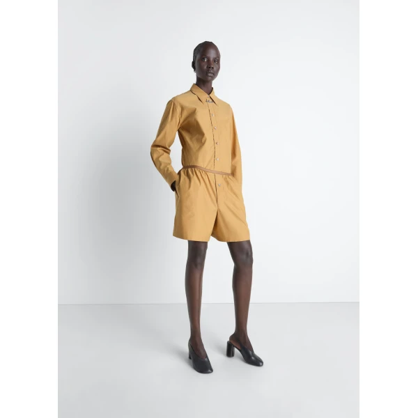 Lemaire Boxer Shorts in Washed Cotton Silk - Shorts - Parisian Minimalist Luxury at Luxury Shoes 