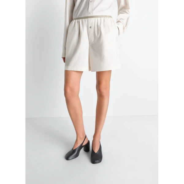 Lemaire Boxer Shorts in Washed Cotton Silk - Shorts - Parisian Minimalist Luxury at Luxury Shoes 