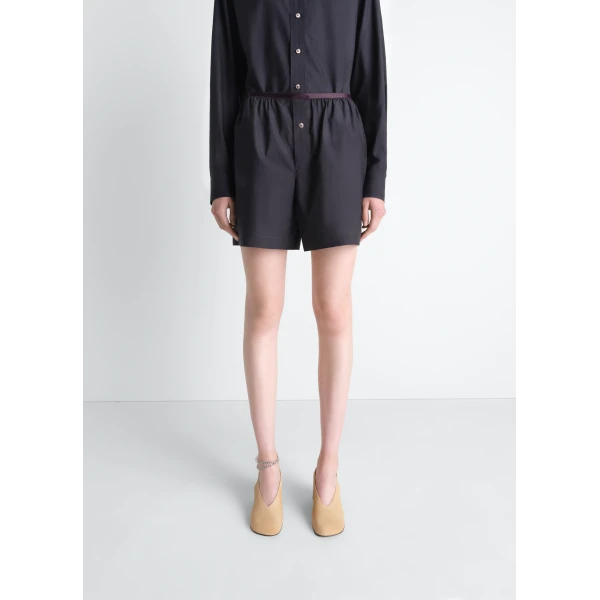 Lemaire Boxer Shorts in Washed Cotton Silk - Shorts - Parisian Minimalist Luxury at Luxury Shoes 