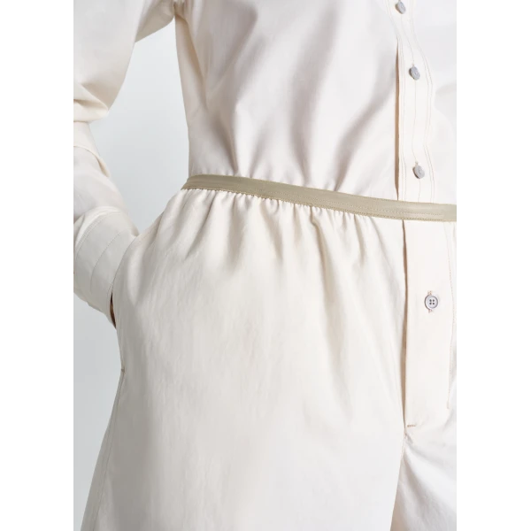 Lemaire Boxer Shorts in Washed Cotton Silk - Shorts - Parisian Minimalist Luxury at Luxury Shoes 