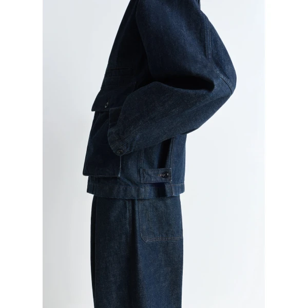 Lemaire Boxy Jacket in Denim - Jackets - Parisian Minimalist Luxury at Luxury Shoes 