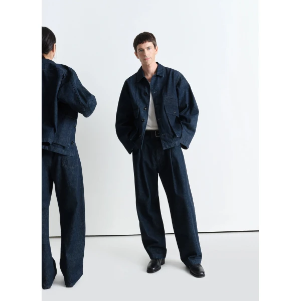 Lemaire Boxy Jacket in Denim - Jackets - Parisian Minimalist Luxury at Luxury Shoes 
