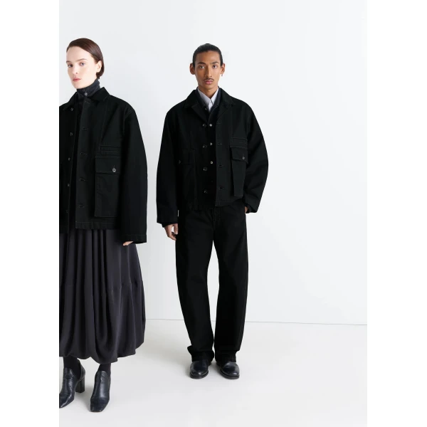 Lemaire Boxy Jacket in Denim - Jackets - Parisian Minimalist Luxury at Luxury Shoes 