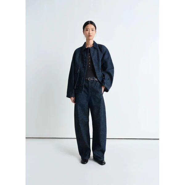 Lemaire Boxy Jacket in Denim - Jackets - Parisian Minimalist Luxury at Luxury Shoes 
