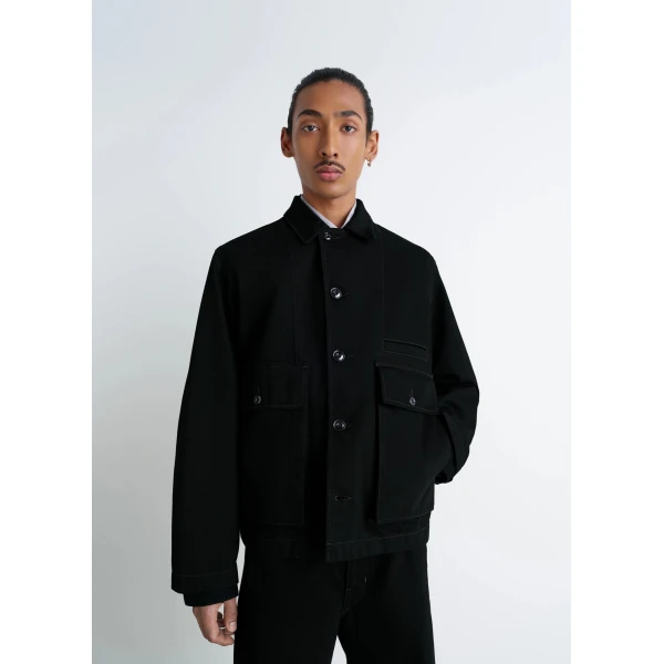 Lemaire Boxy Jacket in Denim - Jackets - Parisian Minimalist Luxury at Luxury Shoes 
