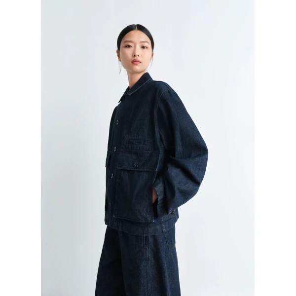 Lemaire Boxy Jacket in Denim - Jackets - Parisian Minimalist Luxury at Luxury Shoes 
