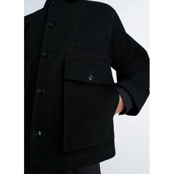 Lemaire Boxy Jacket in Denim - Jackets - Parisian Minimalist Luxury at Luxury Shoes 