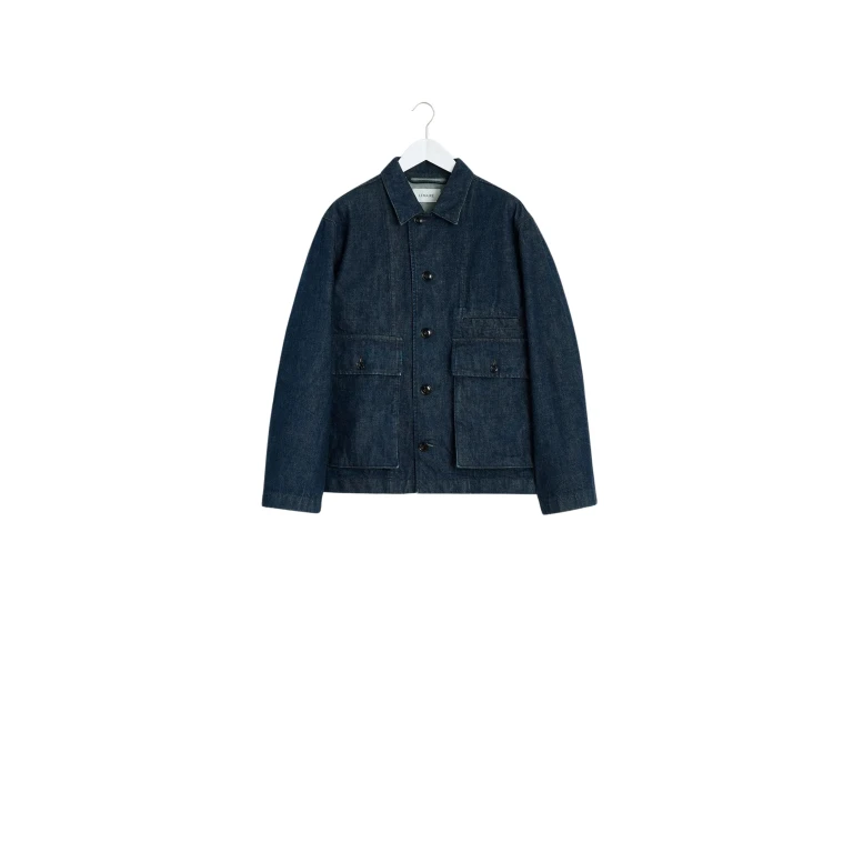 Lemaire Boxy Jacket in Denim - Jackets - Parisian Minimalist Luxury at Luxury Shoes 