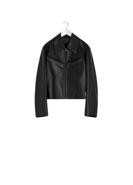 Lemaire Boxy Leather Blouson in Leather - Jackets - Parisian Minimalist Luxury at Luxury Shoes 