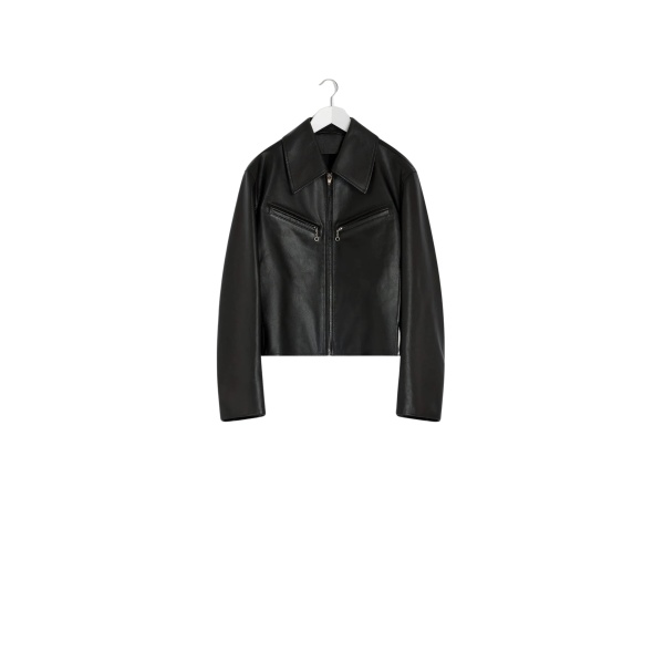Lemaire Boxy Leather Blouson in Leather - Jackets - Parisian Minimalist Luxury at Luxury Shoes 