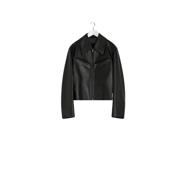Lemaire Boxy Leather Blouson in Leather - Jackets - Parisian Minimalist Luxury at Luxury Shoes 