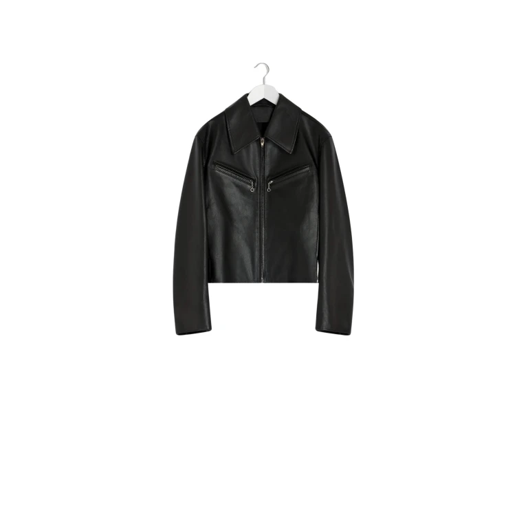 Lemaire Boxy Leather Blouson in Leather - Jackets - Parisian Minimalist Luxury at Luxury Shoes 