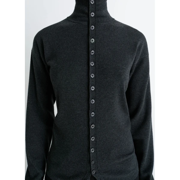 Lemaire Buttoned Fitted Cardigan in Fine Wool - Knitwear - Parisian Minimalist Luxury at Luxury Shoes 