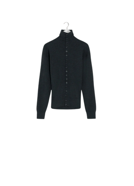 Lemaire Buttoned Fitted Cardigan in Fine Wool - Knitwear - Parisian Minimalist Luxury at Luxury Shoes 