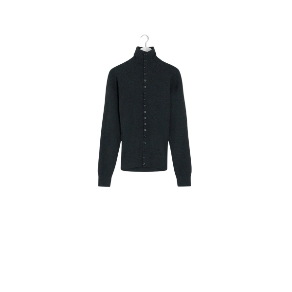 Lemaire Buttoned Fitted Cardigan in Fine Wool - Knitwear - Parisian Minimalist Luxury at Luxury Shoes 