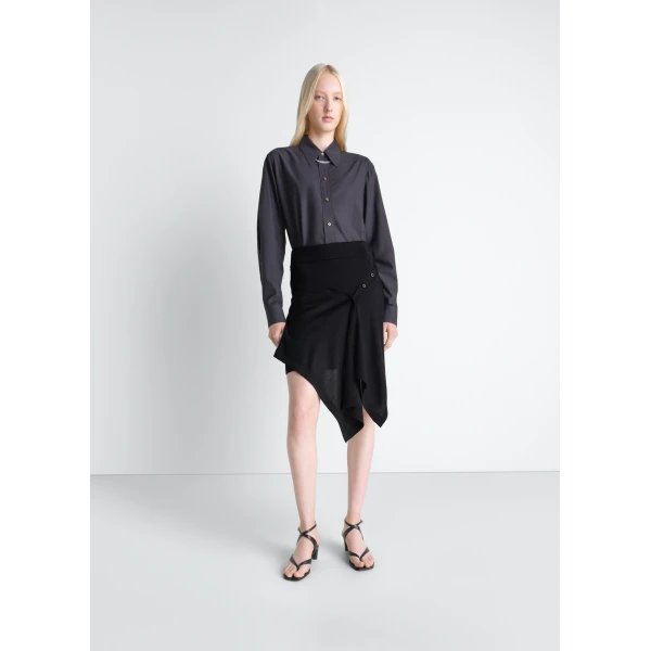 Lemaire Buttoned Skirt in Merino Blend - Knitwear - Parisian Minimalist Luxury at Luxury Shoes 