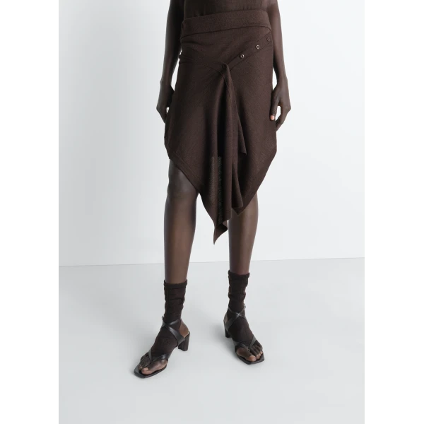 Lemaire Buttoned Skirt in Merino Blend - Knitwear - Parisian Minimalist Luxury at Luxury Shoes 