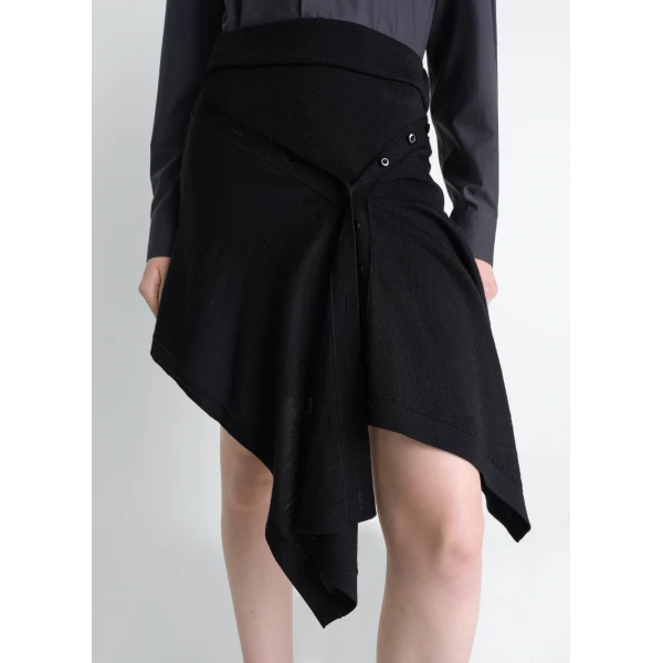 Lemaire Buttoned Skirt in Merino Blend - Knitwear - Parisian Minimalist Luxury at Luxury Shoes 
