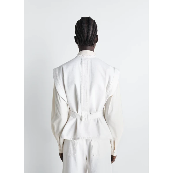 Lemaire Chasuble in Denim - Tops - Parisian Minimalist Luxury at Luxury Shoes 