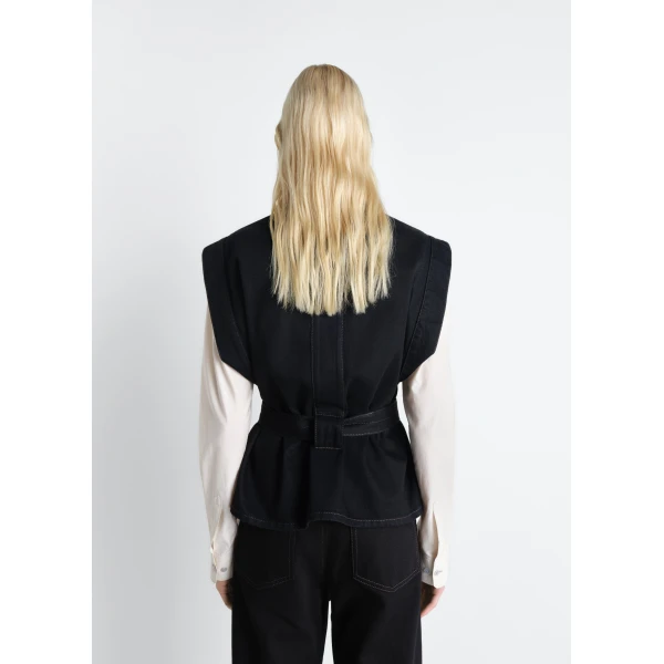 Lemaire Chasuble in Denim - Tops - Parisian Minimalist Luxury at Luxury Shoes 