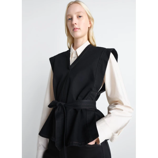 Lemaire Chasuble in Denim - Tops - Parisian Minimalist Luxury at Luxury Shoes 