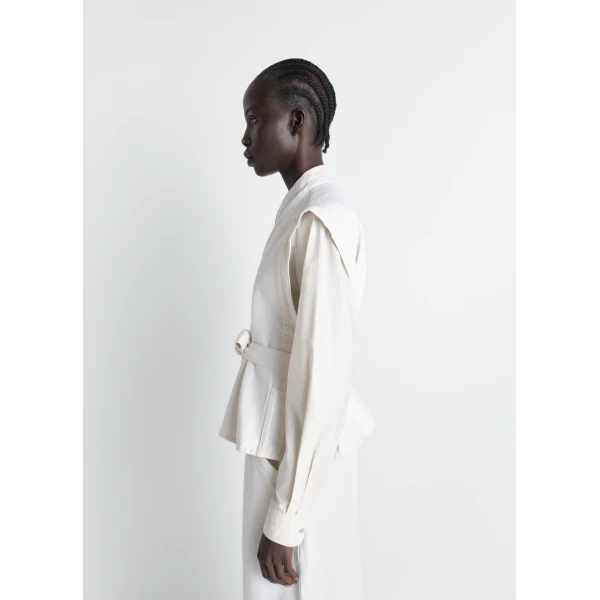 Lemaire Chasuble in Denim - Tops - Parisian Minimalist Luxury at Luxury Shoes 