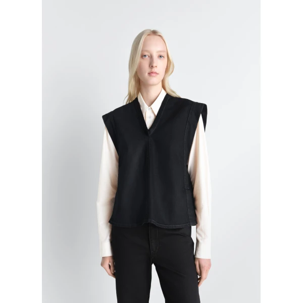 Lemaire Chasuble in Denim - Tops - Parisian Minimalist Luxury at Luxury Shoes 