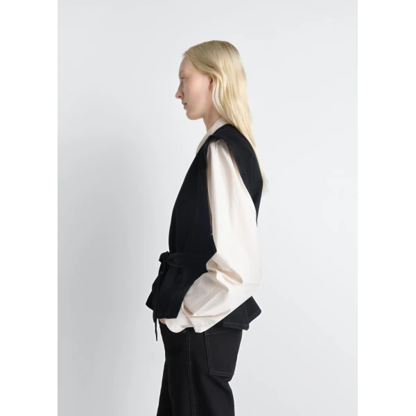 Lemaire Chasuble in Denim - Tops - Parisian Minimalist Luxury at Luxury Shoes 