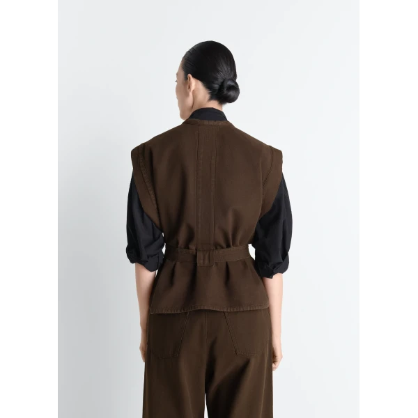 Lemaire Chasuble in Dyed Broken Twill - Tops - Parisian Minimalist Luxury at Luxury Shoes 