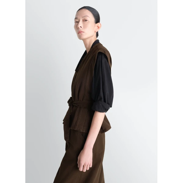 Lemaire Chasuble in Dyed Broken Twill - Tops - Parisian Minimalist Luxury at Luxury Shoes 