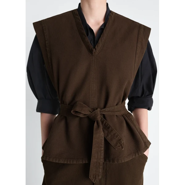 Lemaire Chasuble in Dyed Broken Twill - Tops - Parisian Minimalist Luxury at Luxury Shoes 