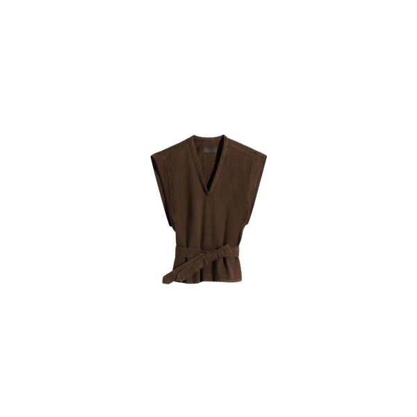Lemaire Chasuble in Dyed Broken Twill - Tops - Parisian Minimalist Luxury at Luxury Shoes 