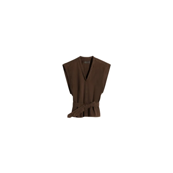 Lemaire Chasuble in Dyed Broken Twill - Tops - Parisian Minimalist Luxury at Luxury Shoes 