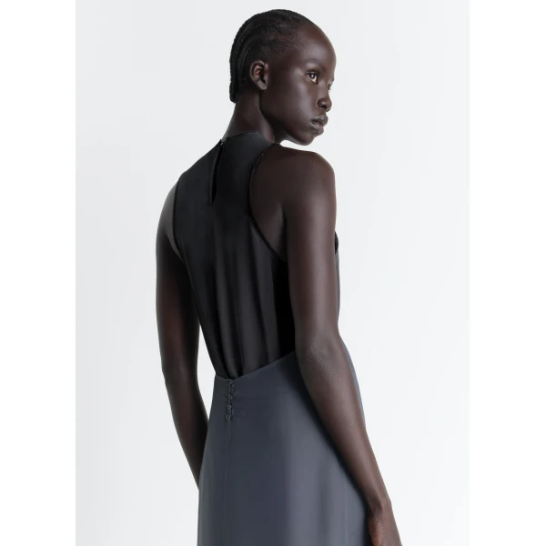 Lemaire Column Dress in Crepe De Chine Viscose - Dresses - Parisian Minimalist Luxury at Luxury Shoes 