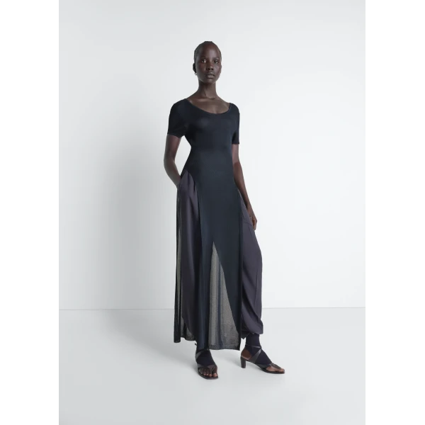 Lemaire Column Dress in Shiny Viscose - Dresses - Parisian Minimalist Luxury at Luxury Shoes 