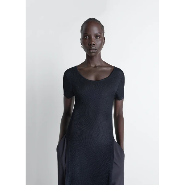 Lemaire Column Dress in Shiny Viscose - Dresses - Parisian Minimalist Luxury at Luxury Shoes 
