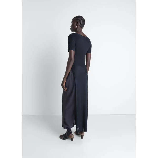Lemaire Column Dress in Shiny Viscose - Dresses - Parisian Minimalist Luxury at Luxury Shoes 
