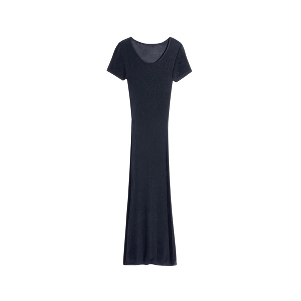 Lemaire Column Dress in Shiny Viscose - Dresses - Parisian Minimalist Luxury at Luxury Shoes 