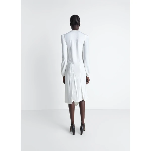 Lemaire Creased Bias Dress in Poly Viscose Twill - Dresses - Parisian Minimalist Luxury at Luxury Shoes 