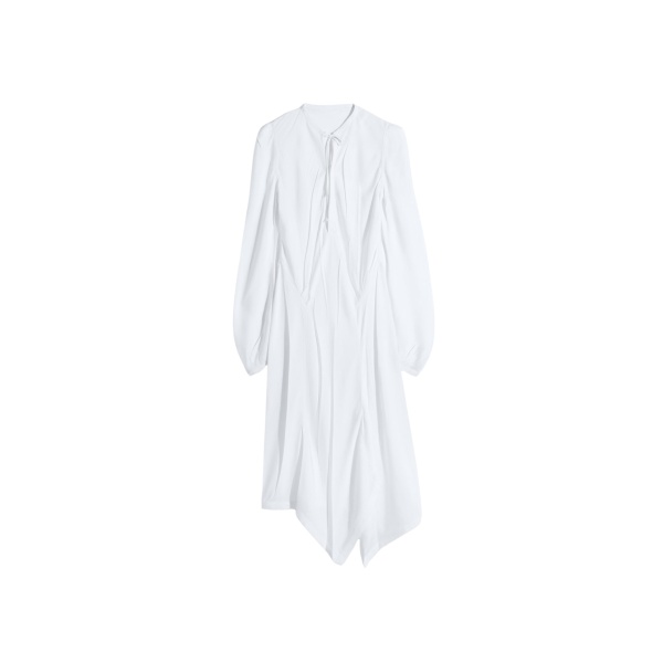 Lemaire Creased Bias Dress in Poly Viscose Twill - Dresses - Parisian Minimalist Luxury at Luxury Shoes 
